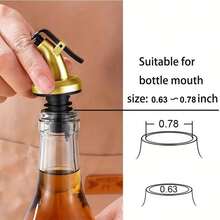 2/4/6件金/银油瓶嘴，油瓶塞，压力油分配器，塑料油瓶盖，方便油流出，调味瓶嘴，酱油瓶盖，多功能油瓶倒油器