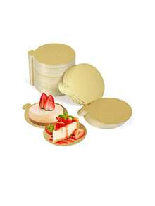 50pcs Smooth Gold Cake Mousse Cake Bottom Pad Discs, Suitable For Events And Parties - Gold - View 6