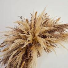 1个35英寸优雅波西米亚风婚礼拱门装饰 - 天然芦苇草 - 适合秋冬季节，藤条材质，用途广泛，可用于圣诞节、万圣节等场合 - 可悬挂芦苇草镜面装饰、墙面装饰、活动背景、沙龙指示牌 - 米色 - 查看 6