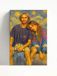 Personalisierter Leinwanddruck im Van-Gogh-Stil, lade dein Foto hoch, personalisiertes Kunstgeschenk für Familie, Freunde, Erinnerungsstück, Raumdekoration