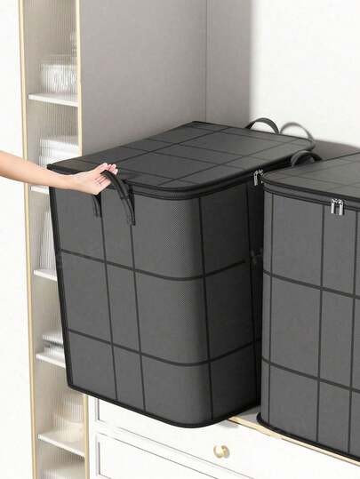 1pc Foldable Clothing Storage Bag Large Capacity Clothing Household Items Organizer Bag Multi-Functional Clothing Quilt Dust Bag College Dormitory Organizer Bag Clothes Storage Bins With Reinforced Handle Moving House Back To School Staying In Essential Bedroom Items