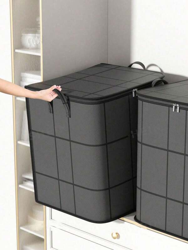 1pc Foldable Clothing Storage Bag Large Capacity Clothing Household Items Organizer Bag Multi-Functional Clothing Quilt Dust Bag College Dormitory Organizer Bag Clothes Storage Bins With Reinforced Handle Moving House Back To School Staying In Essential Bedroom Items