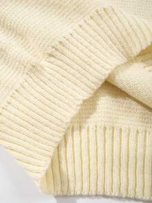 男士休闲宽松纯色套头衫，百搭优质口袋设计长袖圆领针织上衣，适合通勤，秋冬