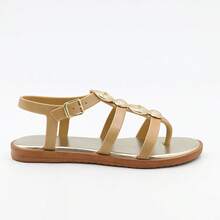 Kit Of 2 Pairs Of Women's Flat Sandals, Modern And Comfortable, For Walking - Caribbean - 金+金 - 查看 3
