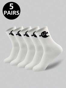 5 Pairs/10 Pairs/20 Pairs/ Men's Casual Socks, Mid Length Socks, White Socks, Winter Socks, Black Socks, Sports, Fall Socks