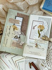 50 buc. Hârtii pentru scrapbooking cu tematică vintage englezească, hârtii pentru decorațiuni DIY, cadouri de sărbători, materiale pentru colaj lucrate manual, planificare personalizată a albumelor, rechizite creative pentru școală