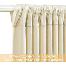 4 Panels Ivory Backdrop Curtains Wedding Party Wrinkle Backdrops Curtain Drapes Fabric Decorations Photo Back Drop Cloth Shower Photography Stage Reception 20ftx 12ftH - 5'(寬)x 12'(高),4 塊面板 + 米色 - 查看 6