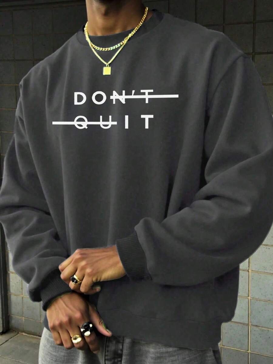 Men's Casual Versatile Printed Element Crew Neck Sweatshirt