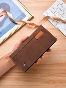 Men's Wallet, Fashion Long Bifold Wallet, Multi-Card Slots, Slim Soft Leather Vertical Wallet, Large Capacity, For Young Men - Multicolor - View 12