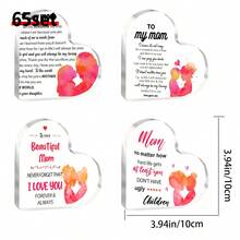 1pc Dearest Mom, Mother's Day Transparent Acrylic Heart Souvenir Gift, Mother And Daughter Pink Silhouette, Best Birthday Gift For Mom, Best Holiday Gift - Ornaments - View 10