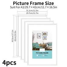 1/2/3/4pcs Wooden Photo Frame, Oak Picture Frames , White, Black Wooden Frame For Amazing Gift&Wall Art Decor, For Home, Living Room, Office Tabletop Frame And Wall Frame, Beautiful To Display Your Framliy Painting Art, Travel Photo, Graduation Photo Frame, Wedding Photo Frame Ideal Gift, A3/A4/30X40cm