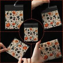 Self-Sealing Halloween Candy Bags - Moisture Proof Treat Pouches For Party Favors, Cookie Packaging & DIY Holiday Gift Wrapping (50-Pack)