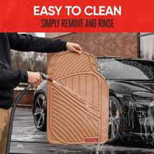 FlexTough Performance All Weather Rubber Car Floor Mats - 3 Piece Floor Mats Automotive Liners Truck SUV, Heavy - Duty Waterproof Black - 米色+墊子 - 查看 7
