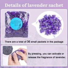 24/12/6pcs Lavender Fragrance Sachets, Suitable For Drawers And Closets - Natural Dried Flowers And Herbs, Fresh Lavender, Purple With Green Drawstring, Holiday Home Decor (Halloween, Christmas, Thanksgiving), Closet Freshener, Rustic Charm Decor