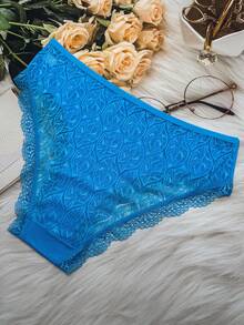 4 piezas de bragas de encaje para mujer, sexy cintura media, melocotón, transparente, alta elasticidad