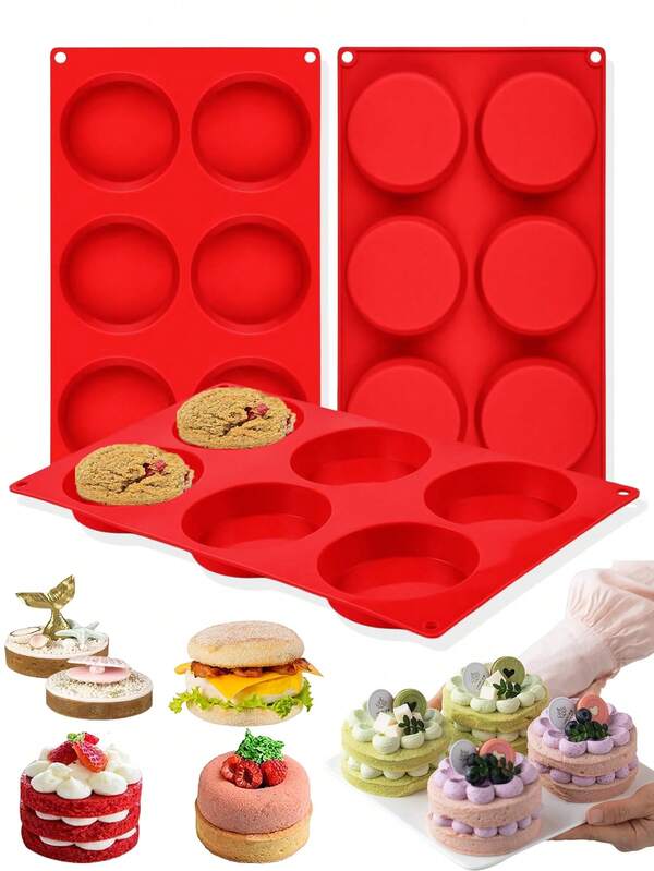 Molde de Silicone de 3 Polegadas para Natal, Forma para Muffin, Formas de Silicone para Ovos, para Sanduíches de Café da Manhã, Formas de Silicone Antiaderentes para Assar no Forno, Formas para Assar Muffins Ingleses, Whoopie Pies, Pão de Milho, Mordidas de Ovo, Tortas, Sobremesas de Natal, Presentes de Natal, Suprimentos para Festa de Natal