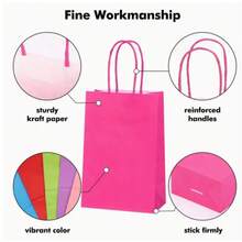 20/100pcs Gift Bags With Handles, Thick Kraft Party Favor Bags For Birthday, Wedding, Party Supplies, Halloween Gift Bags, Gift Bags Bulk, Christmas Stuff Cheap(10 Colors Or Black)