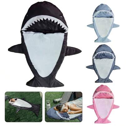 NetHong Flannel Shark Sleeping Bag Hoodie Super Soft Cozy Blanket Multi-Use Kids & Adult
