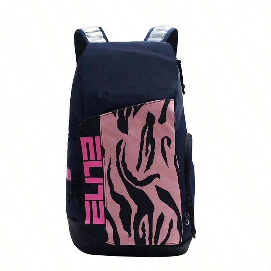 Unisex, Basketball Backpack, School Bag/Sport Travel Bag/Laptop Bag - 粉紅黑色 - 查看 1