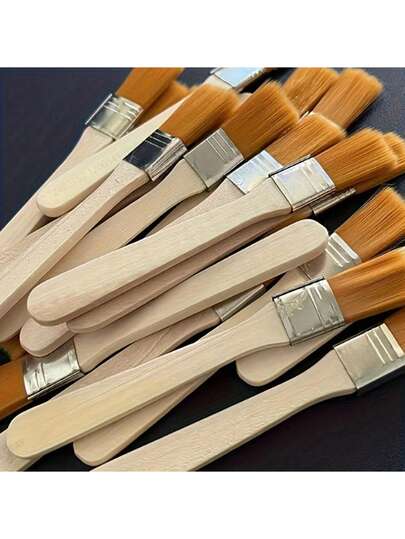 3 Packs Multi-Purpose Paint Brushes Set With Wooden Handles - Premium Plastic Fiber Bristles For Acrylic, Oil, Gouache Painting & Electronic Device Cleaning - Durable Art Tools For Artists & DIY Projects