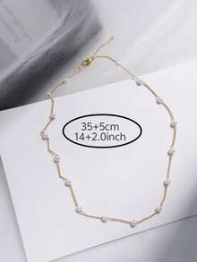 1pc Minimalist Fashion Faux Pearl Collarbone Extension Chain For Women