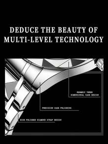 BINBOND 2 件情侣石英表罗马数字时尚不锈钢防水男士腕表女士情侣手表情人节礼物 - 白色 - 查看 8