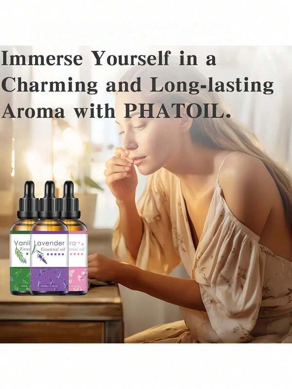 1pc 100ml/3.38 Oz Vanilla Plant Essential Oil - A Variety Of Scented Plant Extracts Are Suitable For Aromatherapy Machines, Aromatherapy Oil Diffusers, Humidifiers And Scented Candles, Long-Lasting Fragrance, Helps To Relax The Body And Mind, Promote Meditation, Very Suitable For Bathing, Meditation, Yoga, Christmas, Valentine's Day, Halloween Gifts - His/Her Favorite, The Best Gift For Lovers And Friends, Rose, Lavender, Cherry Blossom, Vanilla