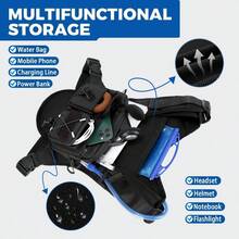 USA - Chaleco de hidratacin, patente, mochila pectoral ligera con bolsa de agua de 2.0 l para senderismo, correr, ciclismo, carreras, maratn para hombres y mujeres - Negro v2 + Estándar - Ver 3