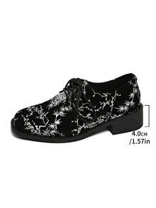 2025 Spring New Thick Sole Fashionable Lace-Up British Style Loafers For Women