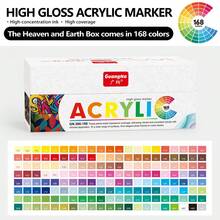 1 Set Of 168 Colors Direct Liquid Acrylic Marker Pens, High Capacity Bullet Journal Pens, Vibrant Colors, 1.0mm Tip, Acrylic Painting Art Supplies For School, Drawing, Manga