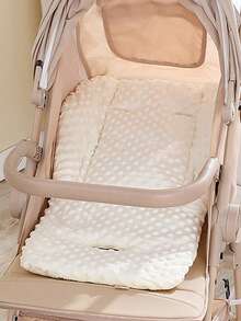 1pc Baby Stroller Pad, Soft Plush Beanbag Seat Cushion, Infant Carriage Cotton Mat, Bassinet Bed Pad, Safety Car Seat Liner, Reversible