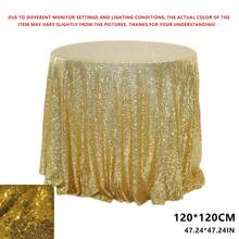 Mantel con lentejuelas doradas brillantes - Con múltiples tamaños, para decoración del hogar, decoración de bodas, manteles rectangulares/circulares, perfecto para el Ramadán, Año Nuevo, San Valentín, Pascua, Día de la Madre, fiestas de cumpleaños - oro - Ver 18