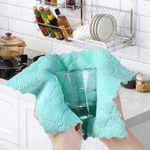 1/5/10/15/20pcs Random Color Extra Large & Thick Cleaning Cloths, Soft, Quick-Drying, Oil-Free Super Absorbent Microfiber Towels, Suitable For Kitchen, Dining, Tabletop, Car Washing & Polishing, As Well As Kitchen, Bathroom, Home, Household Cleaning - Multicolor - View 7