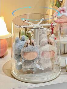 1 件毛绒玩偶 360° 旋转收纳盒，适用于拉布布，亚克力防尘收集柜，玩偶吊坠圆柱形旋转展示架，非常适合怪物毛绒玩具（不含玩偶），毛绒玩具旋转展示盒|玩具收纳整理器，玩具展示盒 - 彩色 - 查看 7