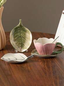 1 件浮雕郁金香设计陶瓷杯碟套装，创意个性化咖啡/拿铁杯套装，法式复古风格，高端精致女性礼物，母亲节返校礼物 - 彩色 - 查看 8