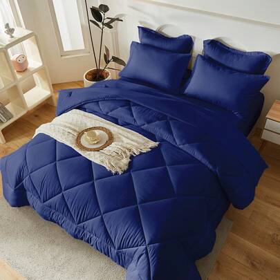 5/7pcs Minimalist Embossed Bed Comforter Set Queen, 100% Microfiber Soft Breathable Summer Bedding Set, Comfortable And Durable, Include 1 Comforter+1 Flat Sheet+1 Fitted Sheet+1/2 Pillowcases+1/2 Pillowshams,All-Season, Bed In A Bag, Room Decor, Best Gift