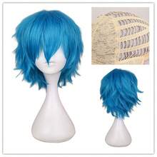 Blue Hair Heat Resistant Chemical Fiber Wigs Daily Wear Women Wigs Sweet Cute Wigs Prom Party Wigs Natural Hair - 藍色 - 查看 2