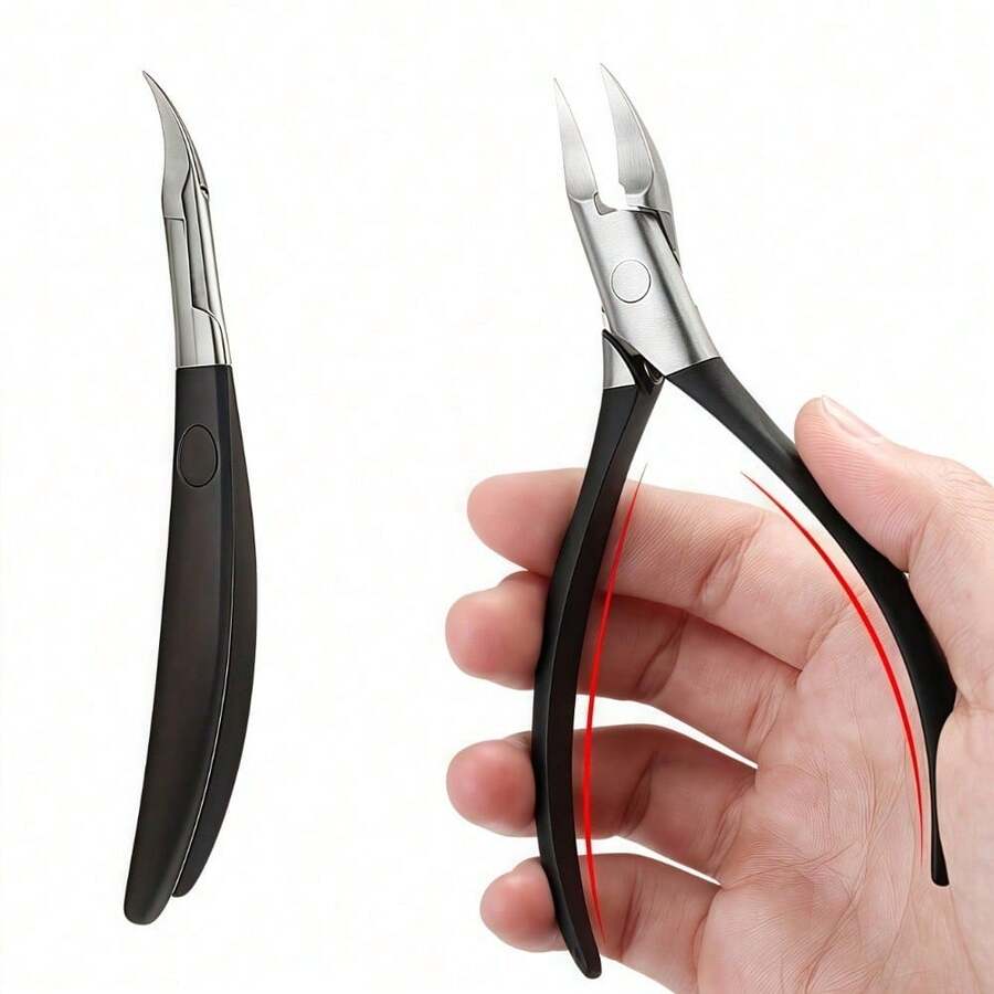 1 buc. clește de cuticule din oțel inoxidabil în formă de banană, trimmer pentru cuticule, pilă pentru unghii încarnate, clește de unghii multifuncțional pentru manichiură și pedichiură