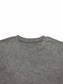 女士条纹印花圆领长袖T恤和裤子休闲运动服套装 - 深灰 - 查看 6