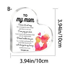 1pc Dearest Mom, Mother's Day Transparent Acrylic Heart Souvenir Gift, Mother And Daughter Pink Silhouette, Best Birthday Gift For Mom, Best Holiday Gift - Ornaments - View 12