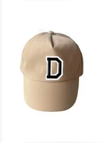 1顶A-Z字母印花可调节棒球帽，适合男婴、儿童、男女通用休闲服饰 - 卡其色 - 查看 9