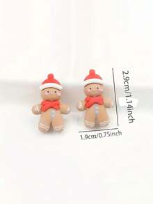 10 Stücke Lebkuchenmann Harz Ornament Set - Flache Rückseite Weihnachtsschmuck. Perfekt für DIY Schmuck und Basteleien, Fröhliche Weihnachten, Handgefertigt, Weihnachtsbaum Dekorationen und Weihnachtsdekoration