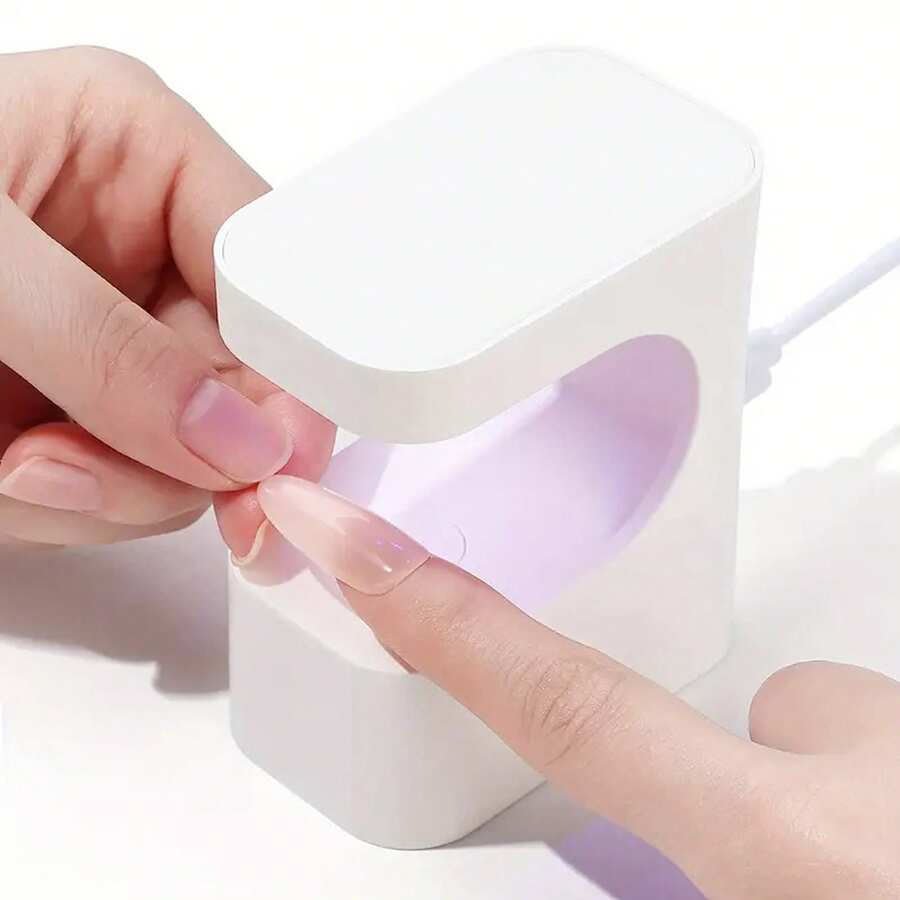 Mini UV Light For Gel Nails, Rechargeable LED Nail Lamp With 2 Timers, Cordless Portable UV Light For Fast Curing - White - View 1