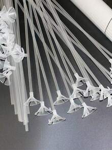 10/20/30 件塑料气球固定扣和固定棒，派对用简约透明气球架 - 透明色 - 查看 1