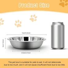 5 PCS Stainless Steel Bowl - Shallow Wide Flat Cats Food Bowls, Metal Kitten Dishes Whisker Friendly Fatigue Relief, Basic Plates Elevated Stand, Dishwasher Safeu2026 - 兩件套 - 查看 2
