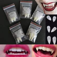 4-Piece Set, DIY Vampire Fangs Set, Realistic Teeth Props For Halloween Role Play, Comes With Adhesive And Tweezers, No Batteries Needed - Perfect For Day Of The Dead And Halloween Party Decorations - Costumes and Props - View 4