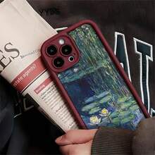Monet Oil Painting Style Lotus Black Cat Van Gogh Starry Sky Theme Phone Case For IPhone 16 15 13 14 12 11 Pro Max 14 15, London Street View Oil Painting, Flower Style Drop-Resistant Scratch-Resistant Phone Case Suitable Gift For Men And Women Couple,Suitable For IPhone 17 Air - 黑色 - 查看 4