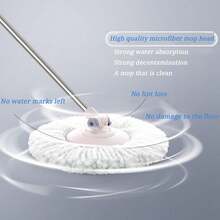 5 PCS Microfiber Replacement Mop Head Spin Mop Head Replacement 5-Pack, Microfiber Refill Heads Universal For 360 Spin Magic Mopping, Round Shape Standard Size White - 白色 - 查看 2