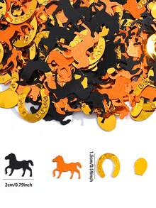 15/30/50g Horseshoe Confetti Decorations Horse Party Decor Cowboy Horse Theme Accessories Horseshoe Glitter Confetti For Birthday, Derby Day Western Cowboy Party Supplies