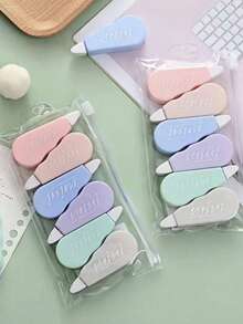 6pcs/1pc Macaron Transparent Correction Tape, Mini Student Instant-Use Correction Tape, Student Doodle Pink Purple Green Blue White Correction Tape, Instant Correction, Cute Candy-Colored Mini Student Correction Tape, Easy To Carry, Suitable For Graduation And Enrollment Gifts, Student And Office Back To School Use